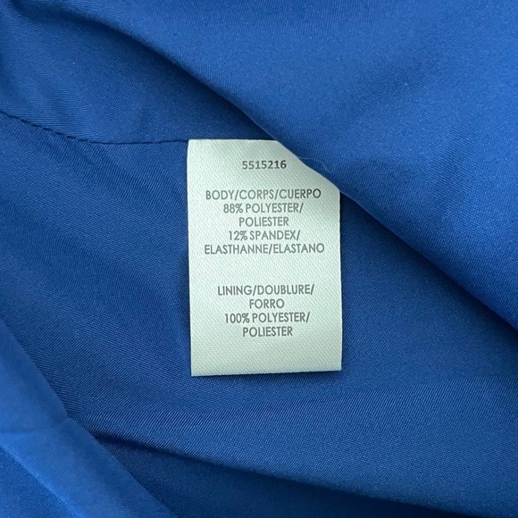 Kay Unger Bria High Low 3/4 Sleeve A-Line Midi Dress Navy Blue Plus Size 16 NEW - Picture 13 of 14